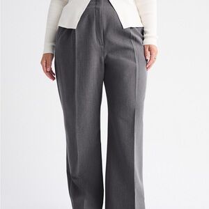Abercrombie & Fitch Gray Wide-Leg Trousers Curve Love